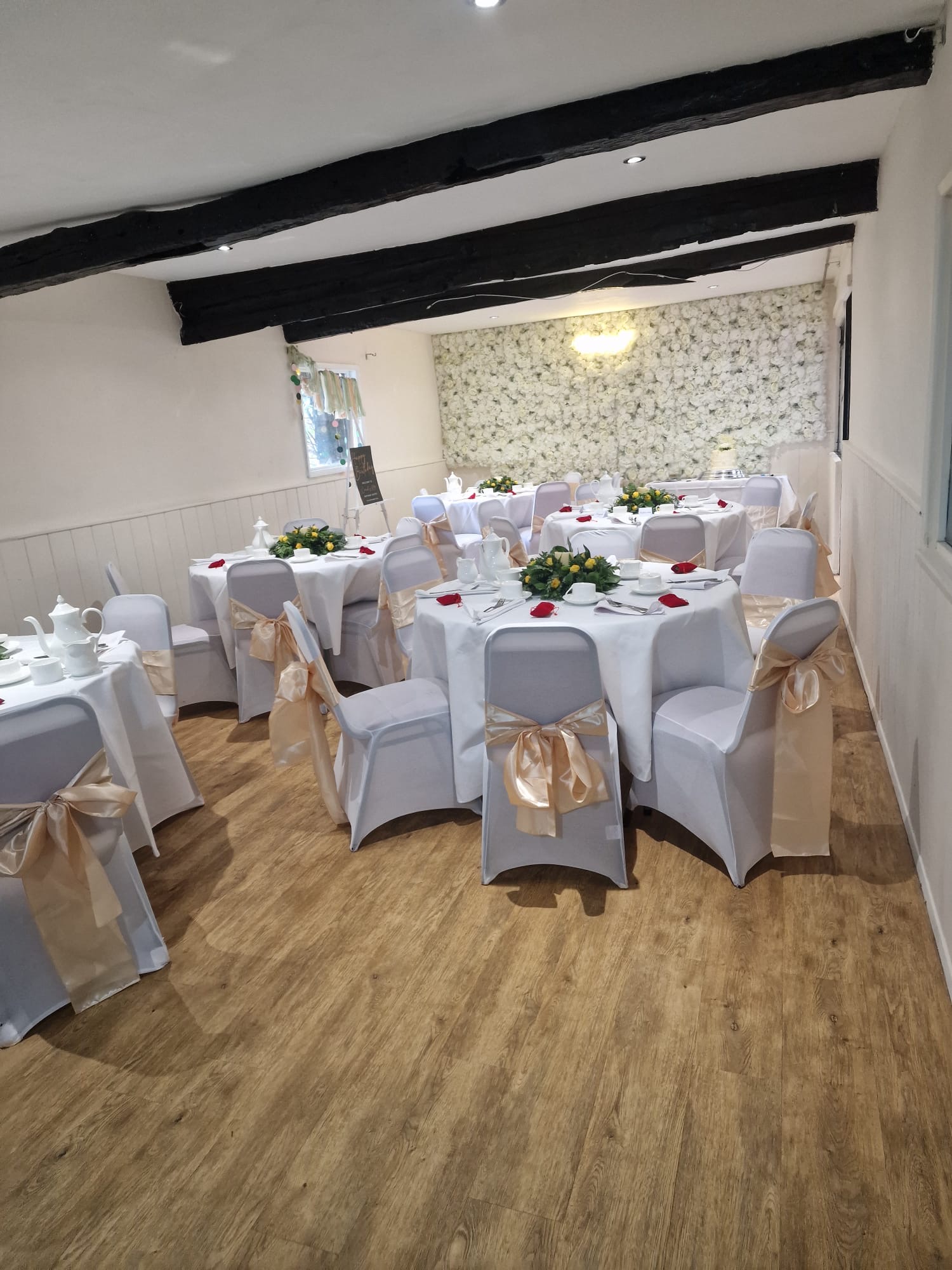 Private function room table setup at The Swan
